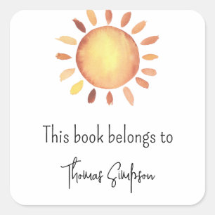 Sunshine baby shower bookplate
