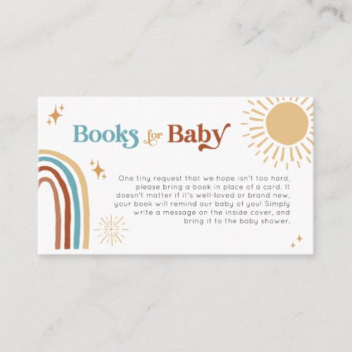 Sunshine Baby Shower Books for Baby Enclosure Card