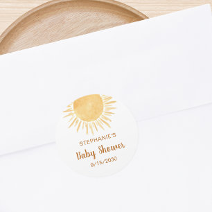 Sunshine Baby Shower Classic Round Sticker