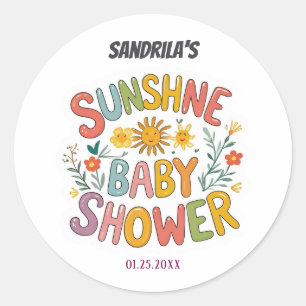 Sunshine Baby Shower Classic Round Sticker