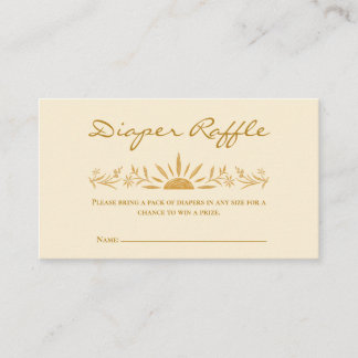 Sunshine Baby Shower Diaper Raffle Card