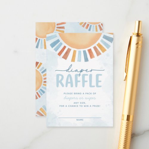 Sunshine Baby Shower Diaper Raffle Enclosure Card