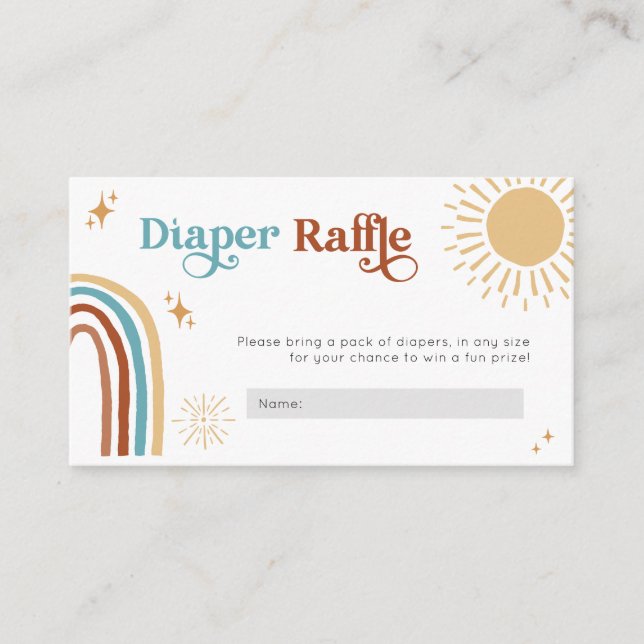 Sunshine Baby Shower Diaper Raffle Enclosure Card (Front)
