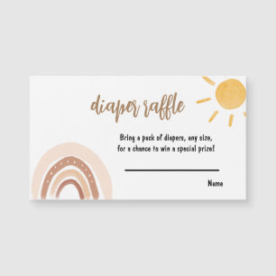 Sunshine Baby Shower Diaper Raffle Enclosure Card