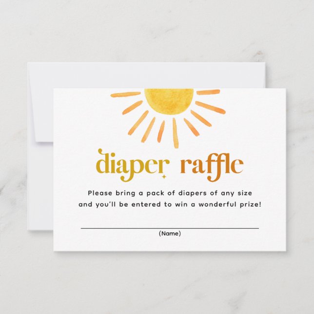Sunshine Baby Shower Diaper Raffle Invitation (Front)