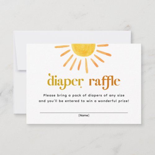 Sunshine Baby Shower Diaper Raffle Invitation