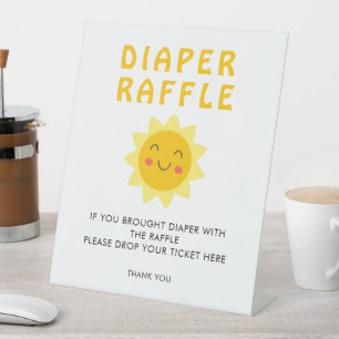 Sunshine Baby Shower Diaper Raffle Sign