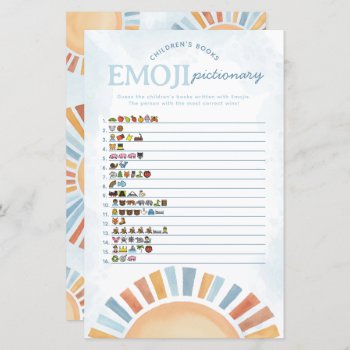 Sunshine Baby Shower Emoji Pictionary Game by PerfectPrintableCo at Zazzle
