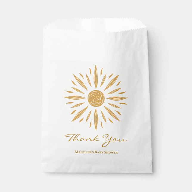 Sunshine Baby Shower Favor Bags (Front)