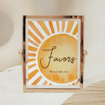 Sunshine Baby Shower Favors Poster<br><div class="desc">Make your event special with this Boho Sun Baby Shower with our cute and lovely printable Favors Sign featuring adorable Here Comes the Sun Baby Shower theme. Download,  personalize,  and create lasting memories with this perfect touch for your joyous celebration!

BS754</div>
