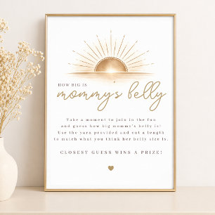 Sunshine Baby Shower Game How Big Is Mommy's Belly Poster