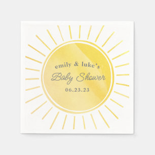 Sunshine Baby Shower Gender Neutral Watercolor Napkins
