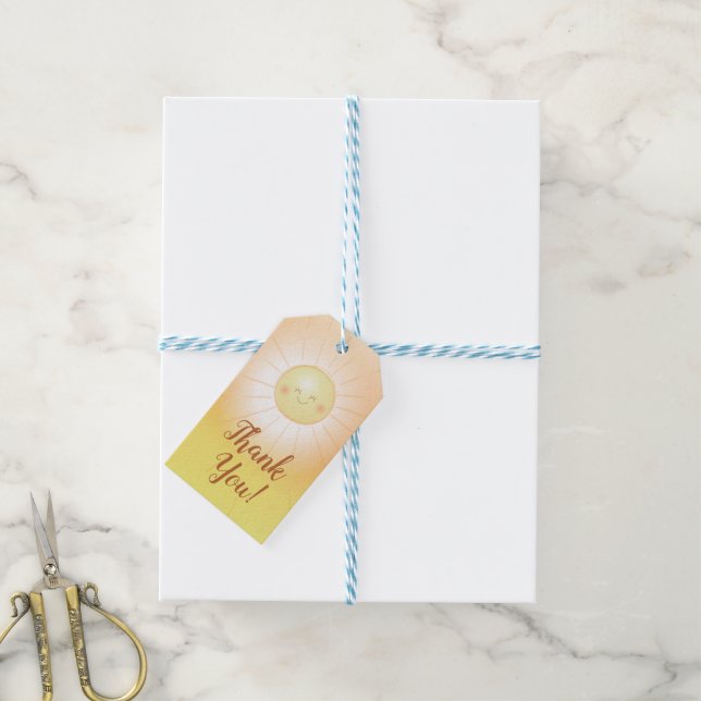 Sunshine Baby Shower Gift Tags (With Twine)