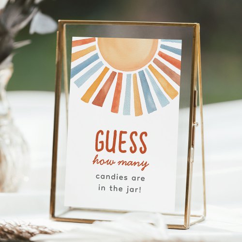 Sunshine Baby Shower Guessing Game Sign