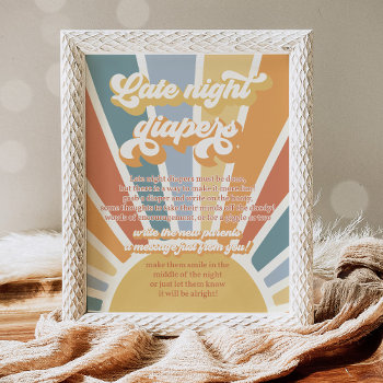 Sunshine Baby Shower Here Come The Son Diaper Poster by PixelPerfectionParty at Zazzle