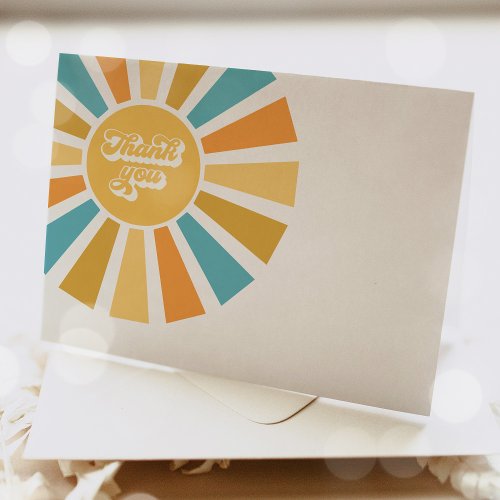 Sunshine Baby Shower Here Come The Son  Thank You Card