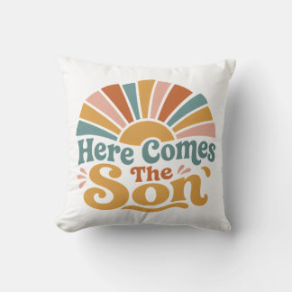 Sunshine Baby Shower Here Come The Son Throw Pillow