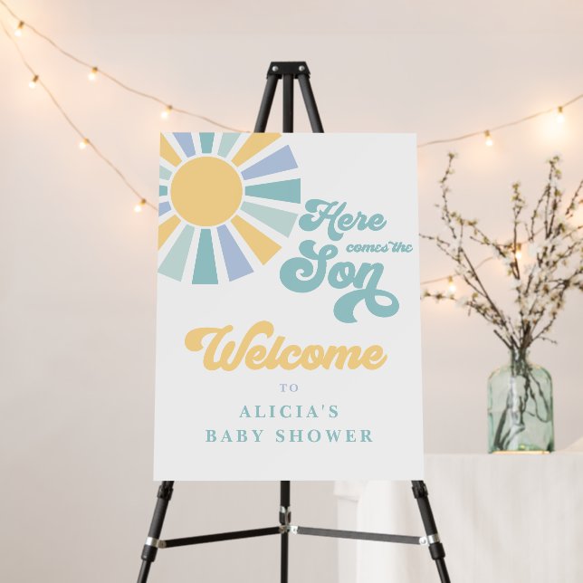 Sunshine Baby Shower Here Come The Son Welcome Foam Board (In Situ (Stand))