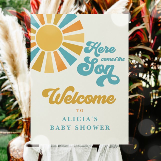 Sunshine Baby Shower Here Come The Son Welcome Foam Board (Creator Uploaded)