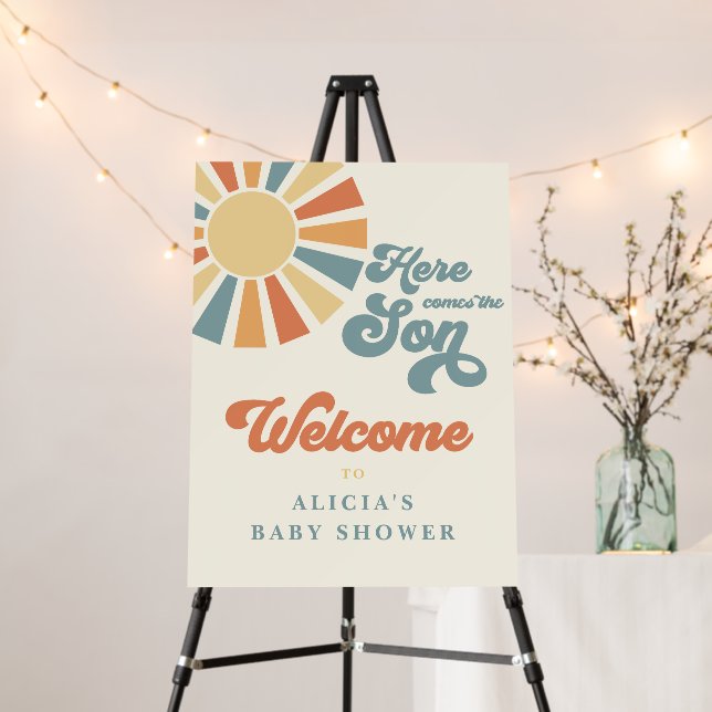 Sunshine Baby Shower Here Come The Son Welcome Foam Board (In Situ (Stand))