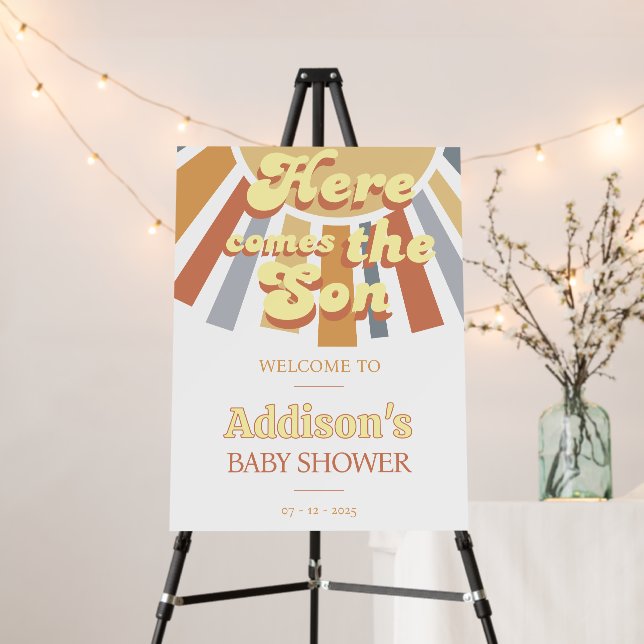 Sunshine Baby Shower Here Come The Son Yellow Foam Board (In Situ (Stand))