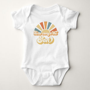 Sunshine Baby Shower Here Come The Son Yellow Rays Bodysuit