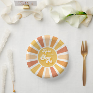 Sunshine Baby Shower Here Come The Son Yellow Rays Paper Bowls