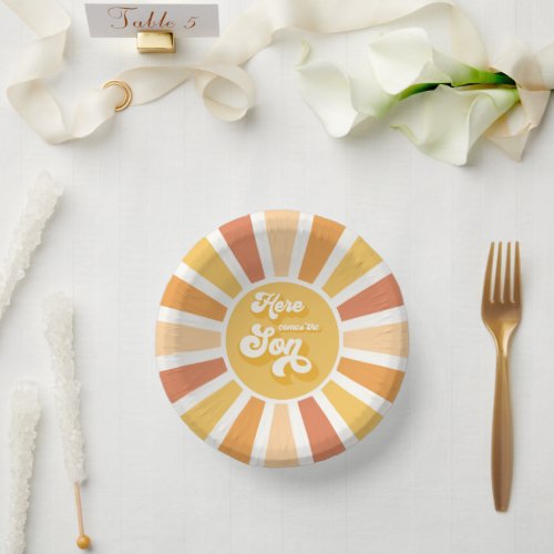 Sunshine Baby Shower Here Come The Son Yellow Rays Paper Bowls