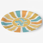 Sunshine Baby Shower Here Come The Son Yellow Rays Paper Plates (Angled)