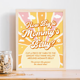 Sunshine baby shower how big is mommy belly poster