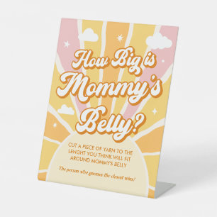 Sunshine Baby Shower How Big is Mommy's Belly Pedestal Sign