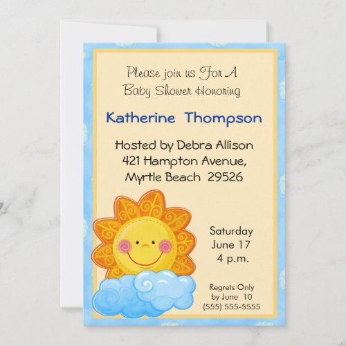 Sunshine  Baby  Shower Invitation
