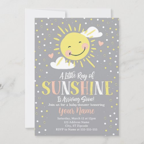 Sunshine Baby Shower Invitation