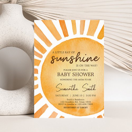 Sunshine Baby Shower  Invitation