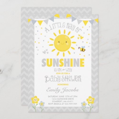 Sunshine Baby Shower Invitation Boy Baby Shower