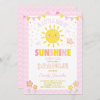 Sunshine Baby Shower Invitation Girl Baby Shower