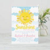 Sunshine Baby Shower Invitation Invite (Standing Front)