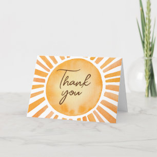 Sunshine Baby Shower Letterpress Thank You Card