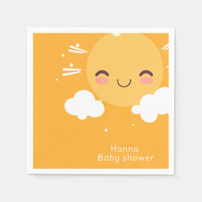 Sunshine baby shower  napkins (Front)