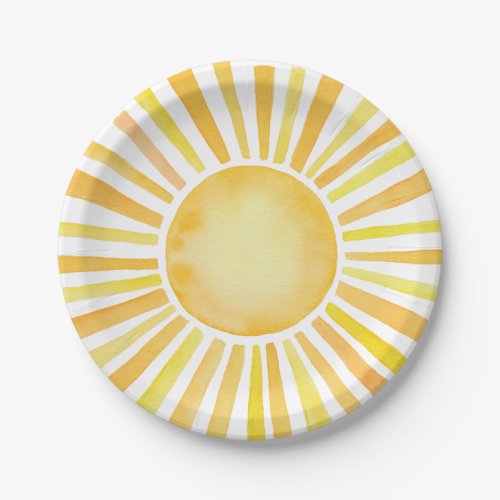 Sunshine baby shower paper plates