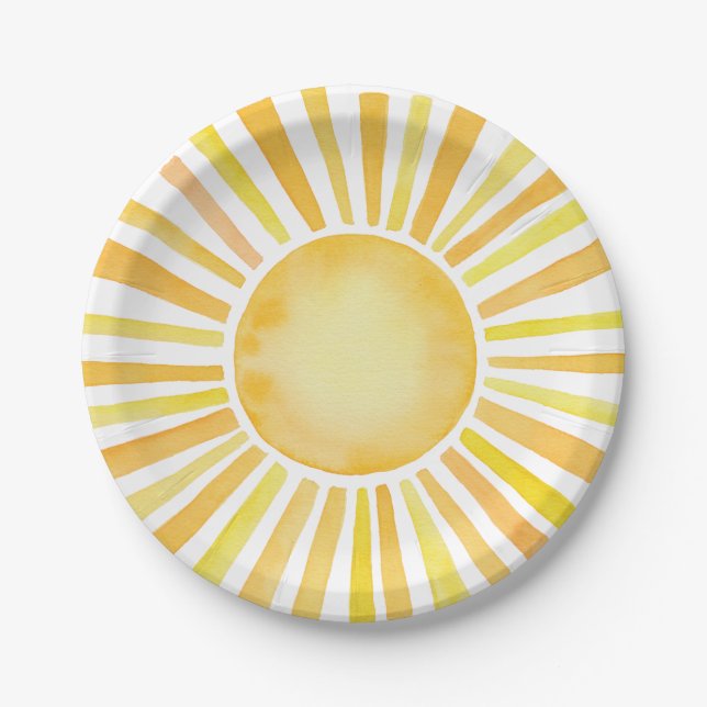Sunshine baby shower paper plates (Front)