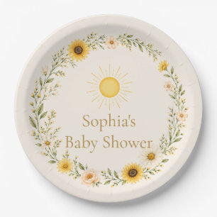 Sunshine Baby Shower Plates   Warm Yellow 