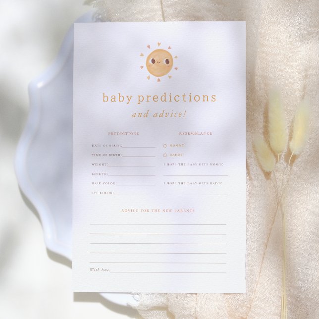 Sunshine Baby Shower Predictions & Advice Game (Creator Uploaded)
