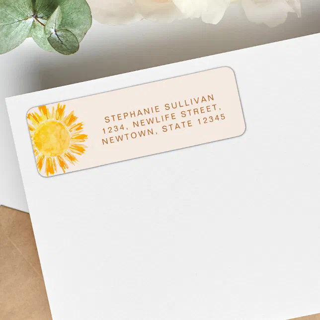 Sunshine Baby Shower Return Address Label Zazzle