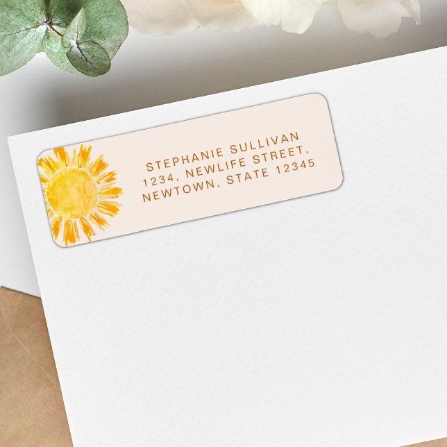 Sunshine Baby Shower Return Address Label (Creator Uploaded)