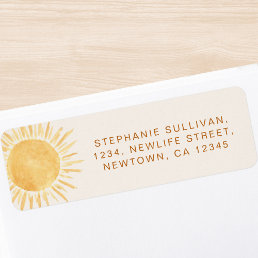 Sunshine Baby Shower Return Address Label