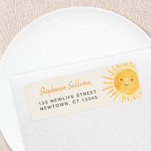 Sunshine Baby Shower Return Address Label