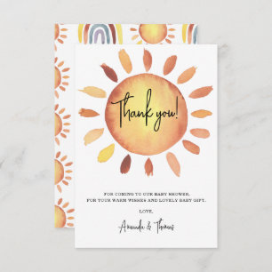 Sunshine baby shower thank you card