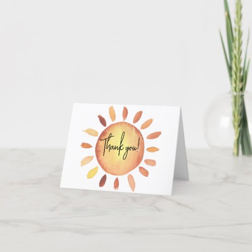 Sunshine baby shower thank you card