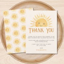 Sunshine Baby Shower Thank You Card